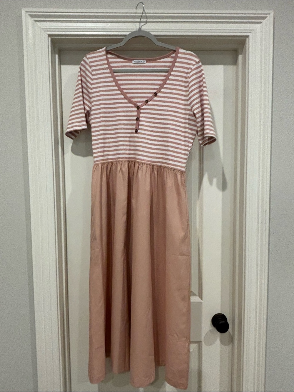 Staccato Pink & White Striped Dress